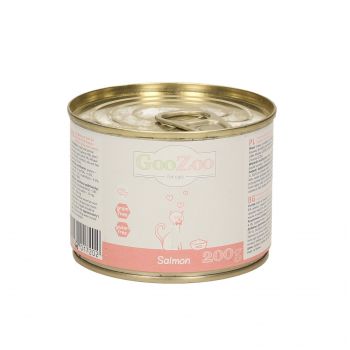 GOOZOO Z ŁOSOSIEM KAWAŁKI W SOSIE DLA KOTA PUSZKA 200G