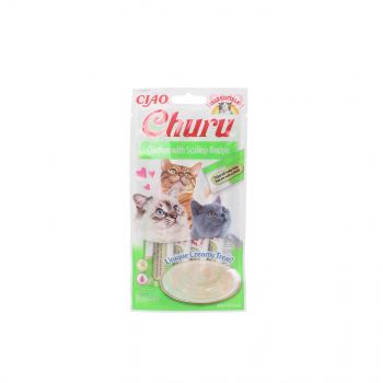 INABA CAT CHURU CHICKEN WITH SCALLOP RECIPE 4X14G EU105