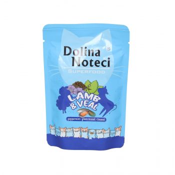 DOLINA NOTECI SUPERFOOD DLA KOTA JAGNIĘCINA I CIELĘCINA 85G SASZETKA