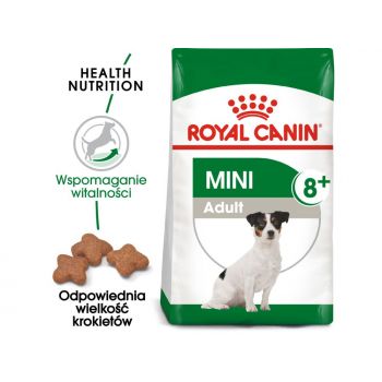 ROYAL CANIN MINI ADULT 8+ KARMA SUCHA DLA PSÓW STARSZYCH OD 8 DO 12 ROKU ŻYCIA, RAS MAŁYCH 2 KG