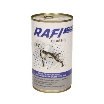RAFI CLASSIC PUSZKA DLA PSA KAWAŁKI KACZKI Z ZIELONYM GROSZKIEM W SOSIE 1250G
