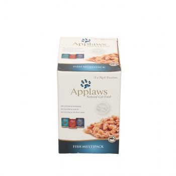 APPLAWS MULTIPACK SASZETKI DLA KOTA RYBNY MIX W ROSOLE 12X70G
