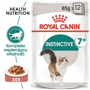 ROYAL CANIN INSTINCTIVE +7 W SOSIE KARMA MOKRA W SOSIE DLA KOTÓW STARSZYCH, WYBREDNYCH 85 G