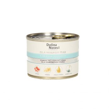 DOLINA NOTECI PREMIUM MAŁE RASY Z CIELĘCINĄ, POMIDORAMI I MAKARONEM 185 G