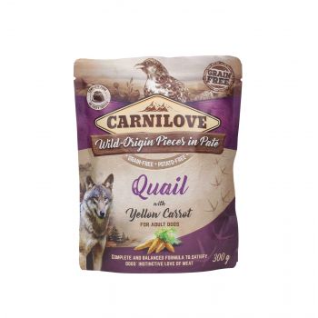 CARNILOVE PIES SASZETKA QUAIL&YELLOW CARROT 300 G