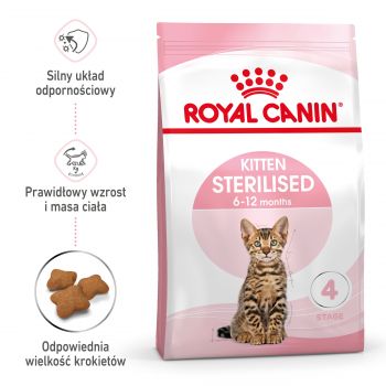 ROYAL CANIN Kitten Sterilised karma sucha dla kociąt od 4 do 12 miesiąca życia, sterylizowanych 2 KG