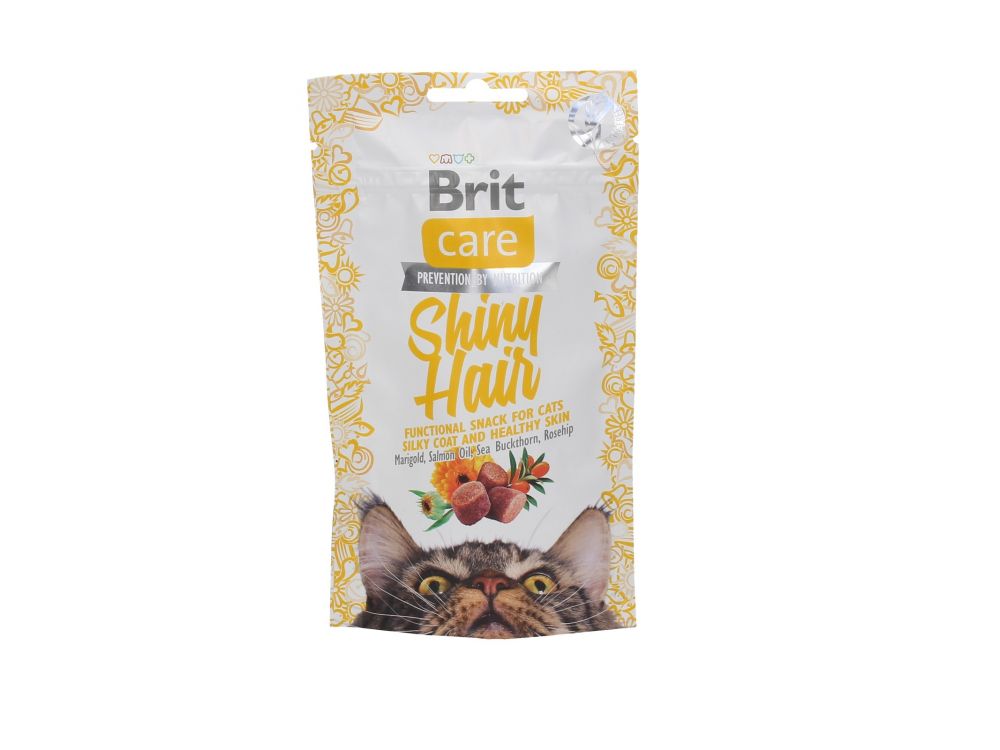 BRIT CARE CAT SNACK SHINY HAIR 50G