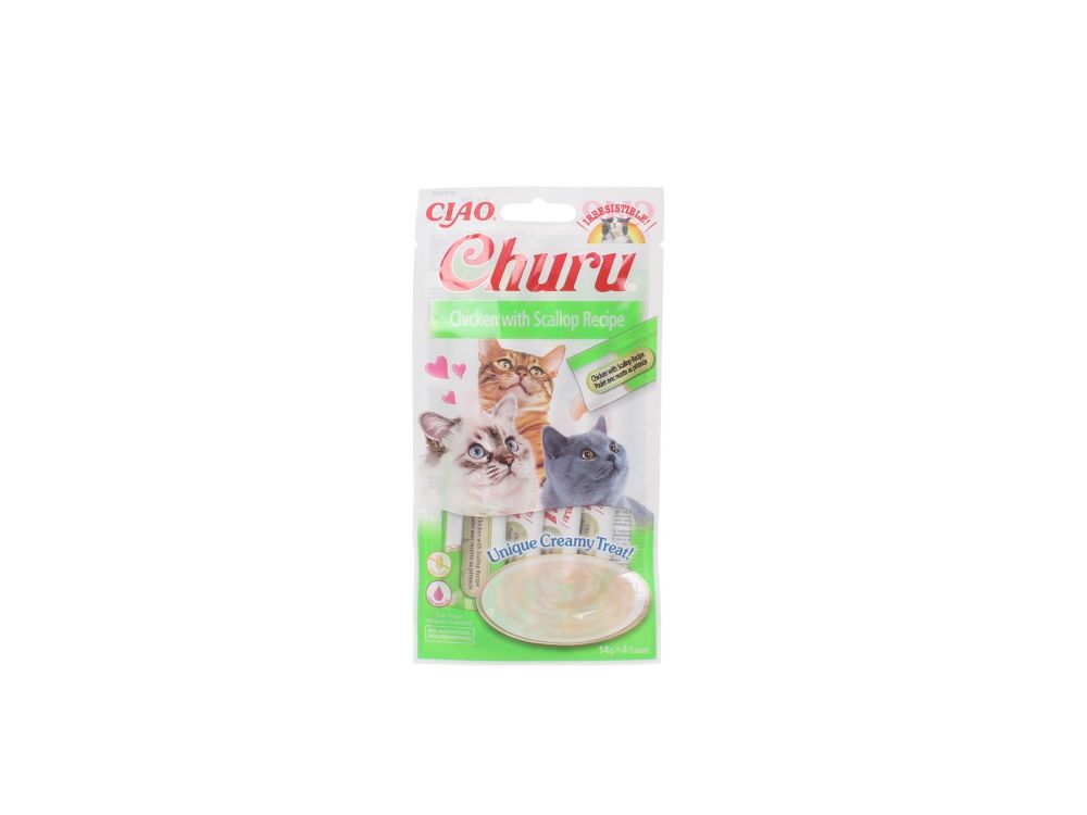 INABA CAT CHURU CHICKEN WITH SCALLOP 4X14G EU105